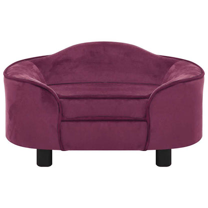 Hondenbank 67x47x36 cm pluche bordeauxrood