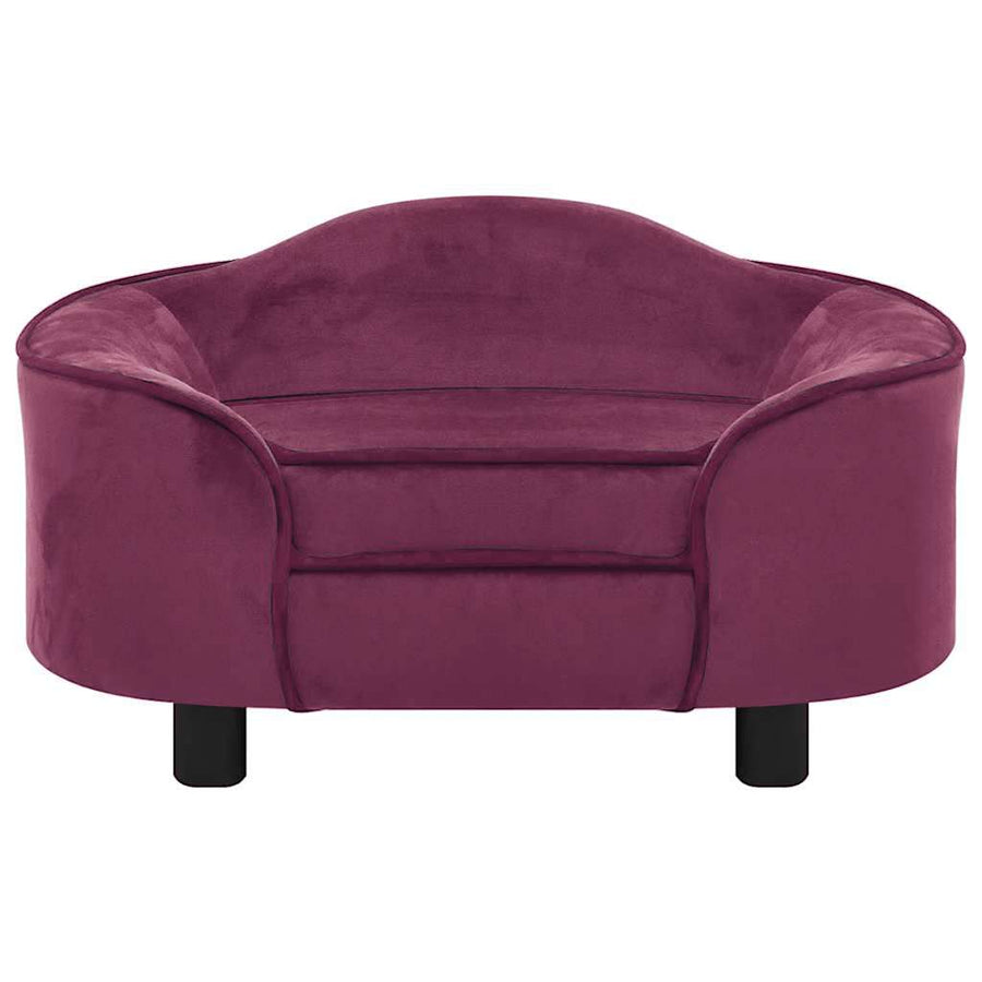 Hondenbank 67x47x36 cm pluche bordeauxrood