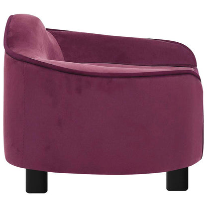 Hondenbank 67x47x36 cm pluche bordeauxrood