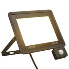 Spotlight met sensor LED 100W zwart warmwit