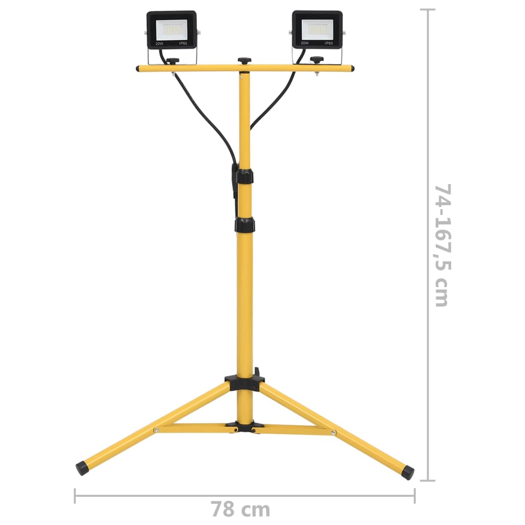 Spotlight Met Statief Led 2X20 W Koudwit
