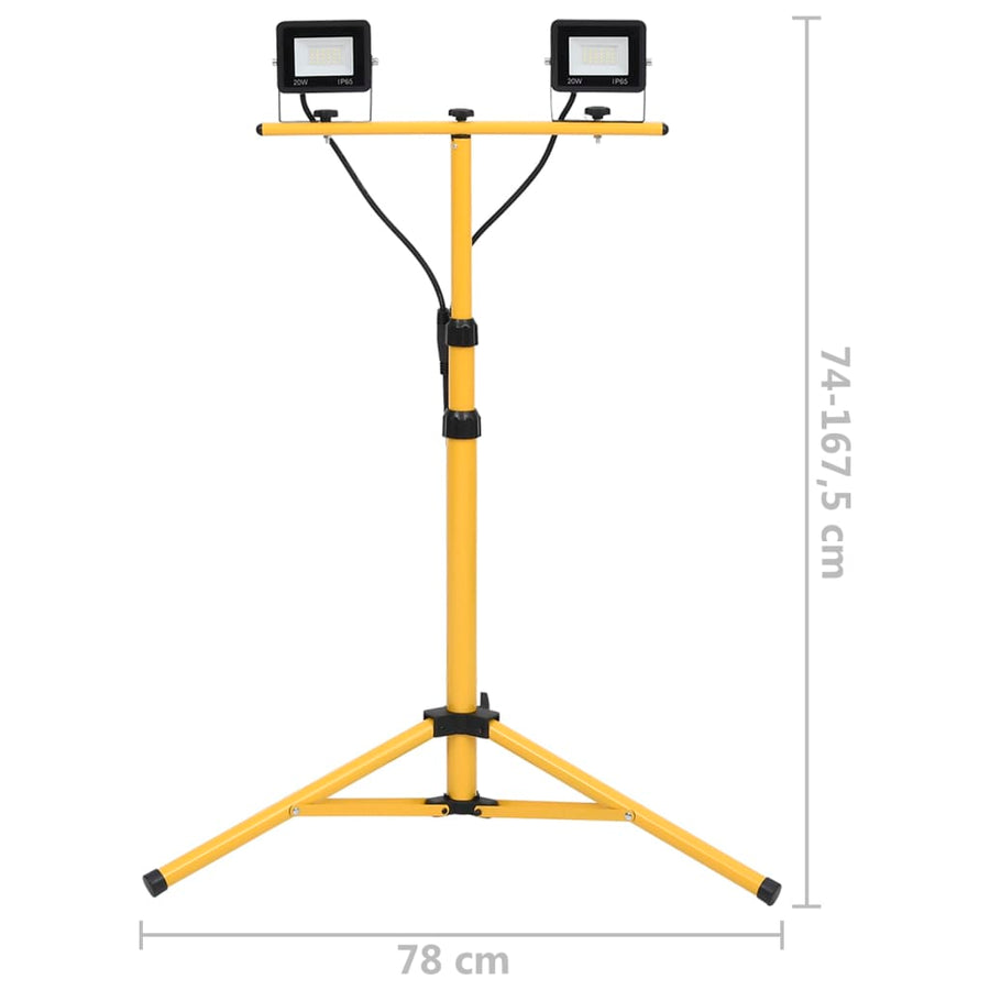 Spotlight Met Statief Led 2X20 W Koudwit