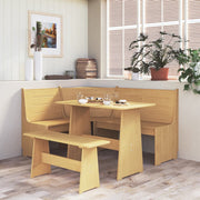 Hoekbank 151 cm massief grenenhout honingbruin