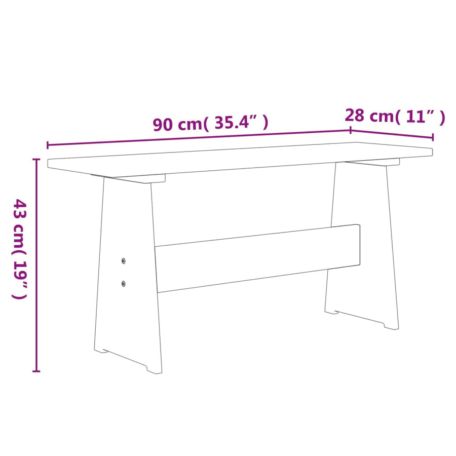 Eettafel Met Bankje Massief Grenenhout Wit
