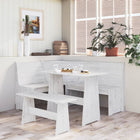 Dining table with bench REINE solid pine white