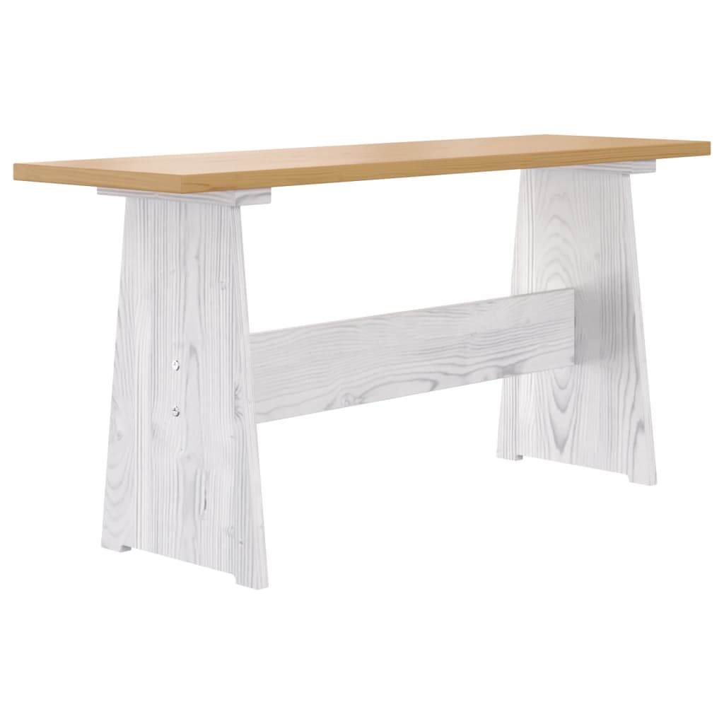 Eettafel Met Bankje Massief Grenenhout Honingbruin En Wit honey brown and white