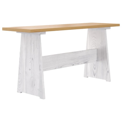 Eettafel Met Bankje Massief Grenenhout Honingbruin En Wit honey brown and white