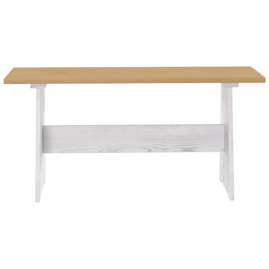 Eettafel Met Bankje Massief Grenenhout Honingbruin En Wit honey brown and white