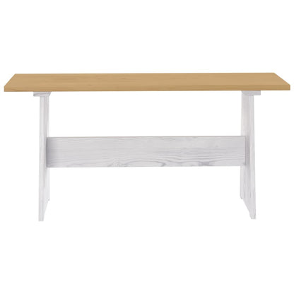 Eettafel Met Bankje Massief Grenenhout Honingbruin En Wit honey brown and white