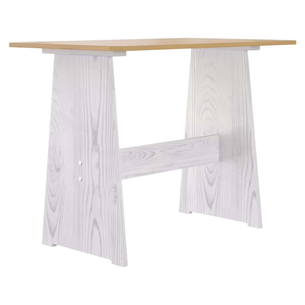 Eettafel Met Bankje Massief Grenenhout Honingbruin En Wit honey brown and white
