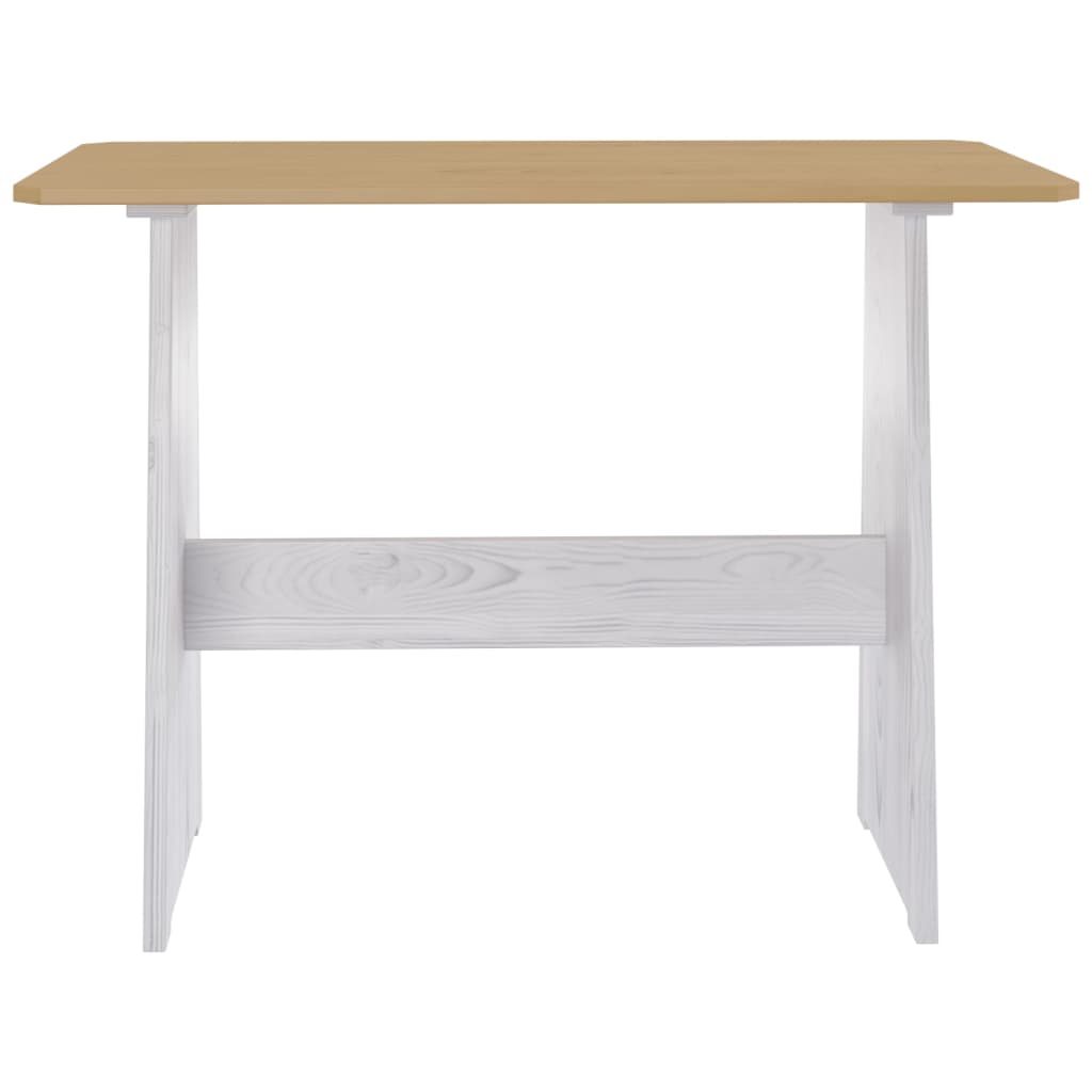 Eettafel Met Bankje Massief Grenenhout Honingbruin En Wit honey brown and white