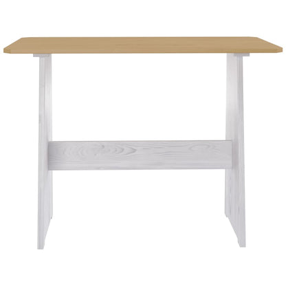 Eettafel Met Bankje Massief Grenenhout Honingbruin En Wit honey brown and white