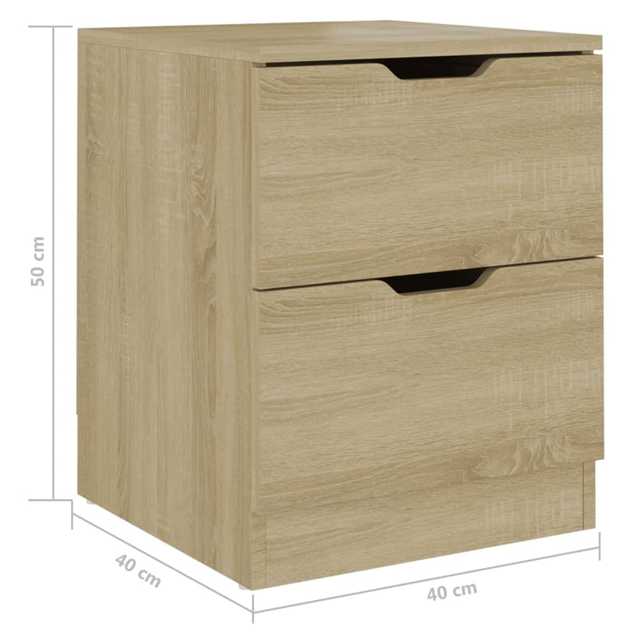 Nachtkastjes 40X40X50 Cm Spaanplaat Kleurig 2 Sonoma eiken
