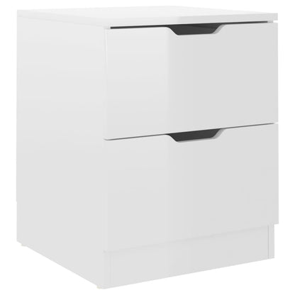 Nachtkastjes 40X40X50 Cm Spaanplaat 2 Hoogglans wit