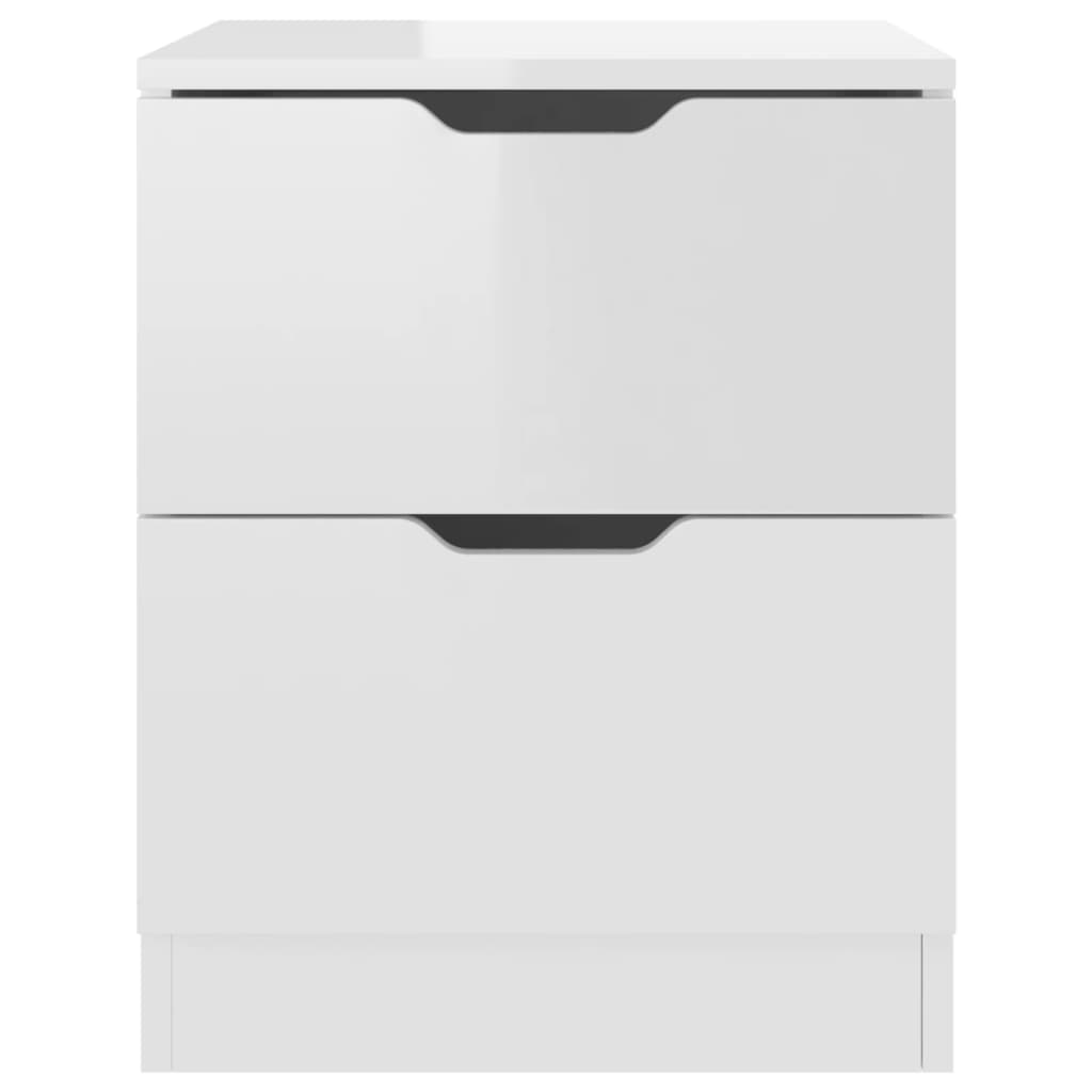 Nachtkastjes 40X40X50 Cm Spaanplaat 2 Hoogglans wit