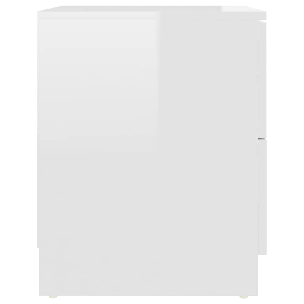Nachtkastjes 40X40X50 Cm Spaanplaat 2 Hoogglans wit