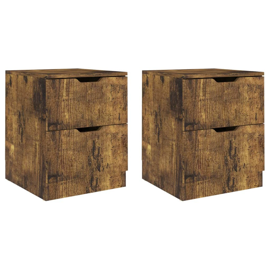 Nachtkastjes 40X40X50 Cm Spaanplaat Kleurig 2 Gerookt eiken
