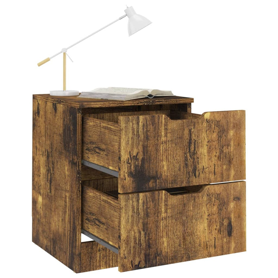 Nachtkastjes 40X40X50 Cm Spaanplaat Kleurig 2 Gerookt eiken
