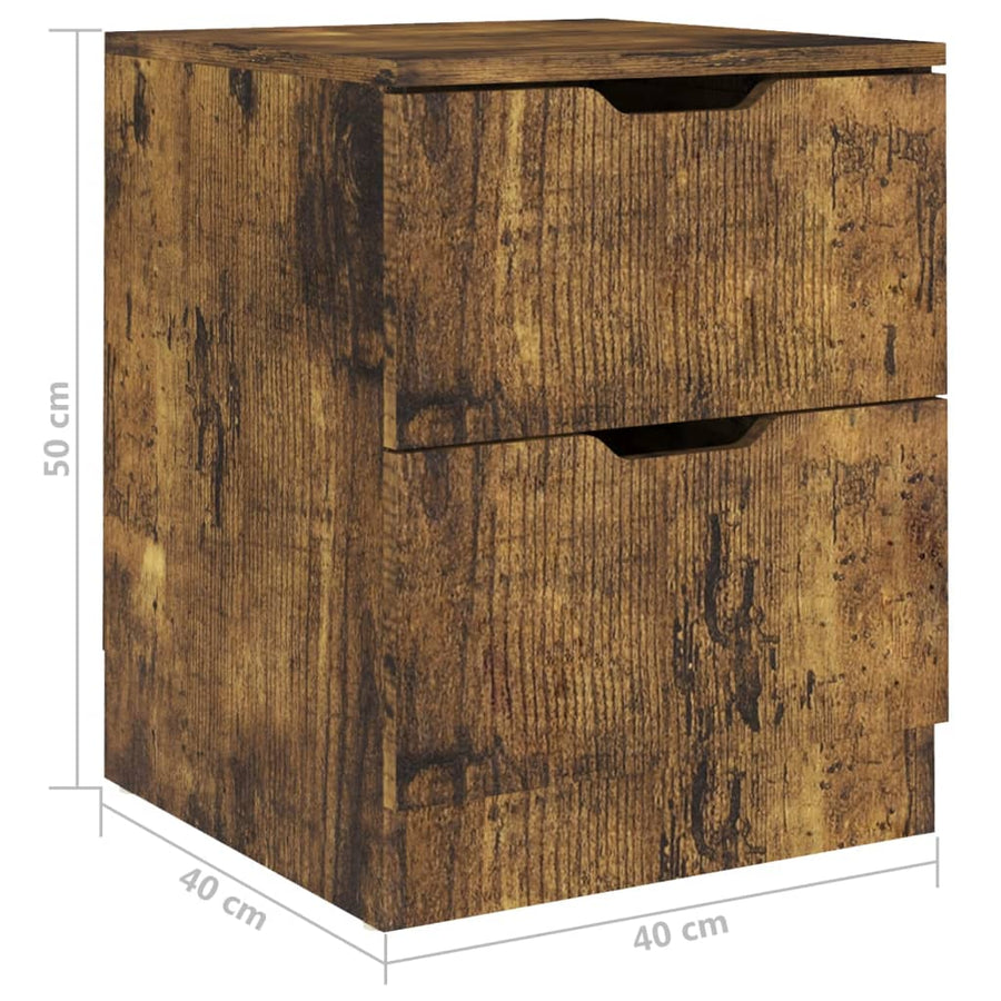 Nachtkastjes 40X40X50 Cm Spaanplaat Kleurig 2 Gerookt eiken