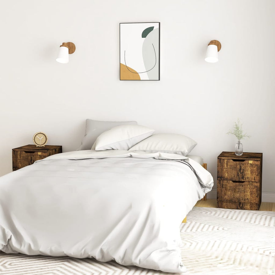 Nachtkastjes 40X40X50 Cm Spaanplaat Kleurig 2 Gerookt eiken