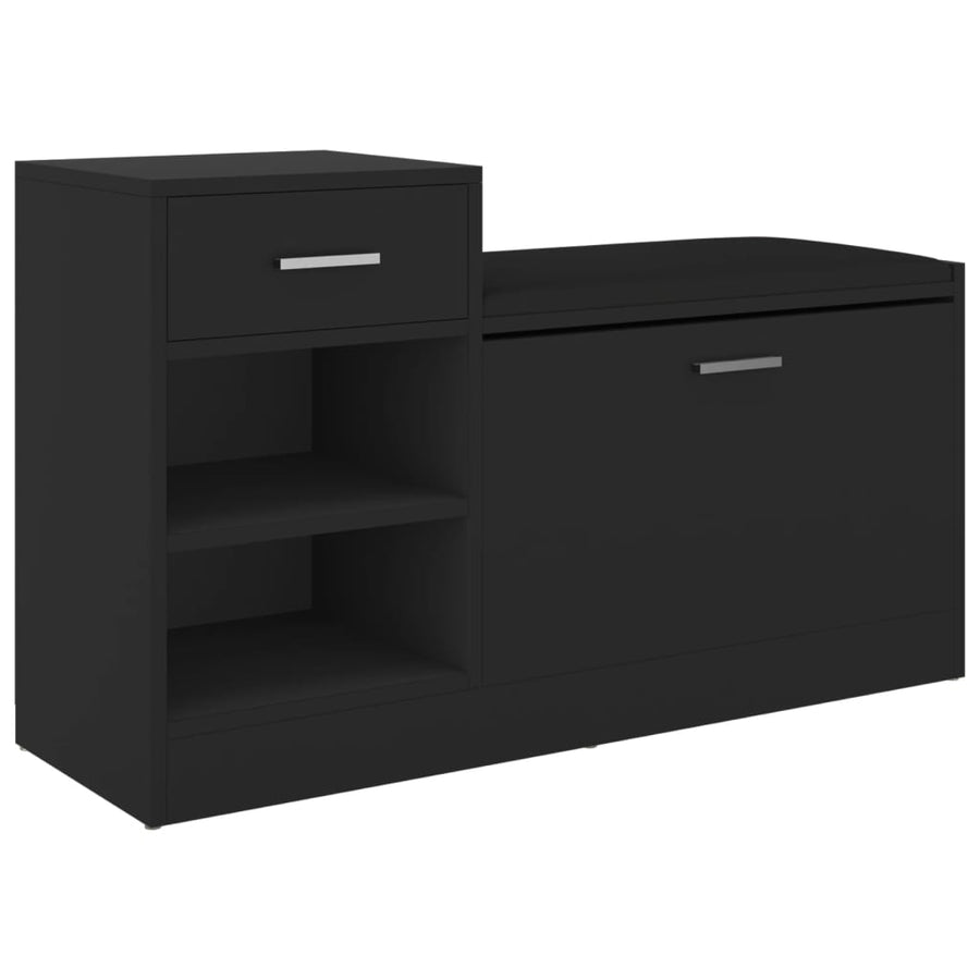 Schoenenbank 94,5x31x57 cm spaanplaat zwart Zwart