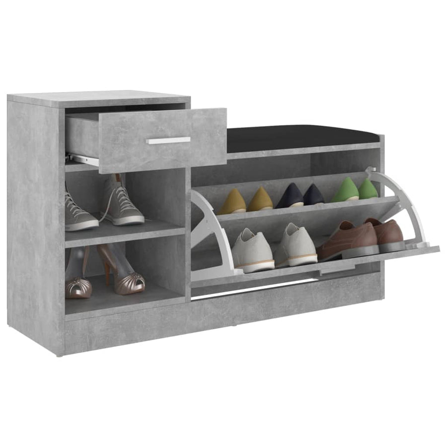 Schoenenbank 94,5x31x57 cm spaanplaat betongrijs Betongrijs