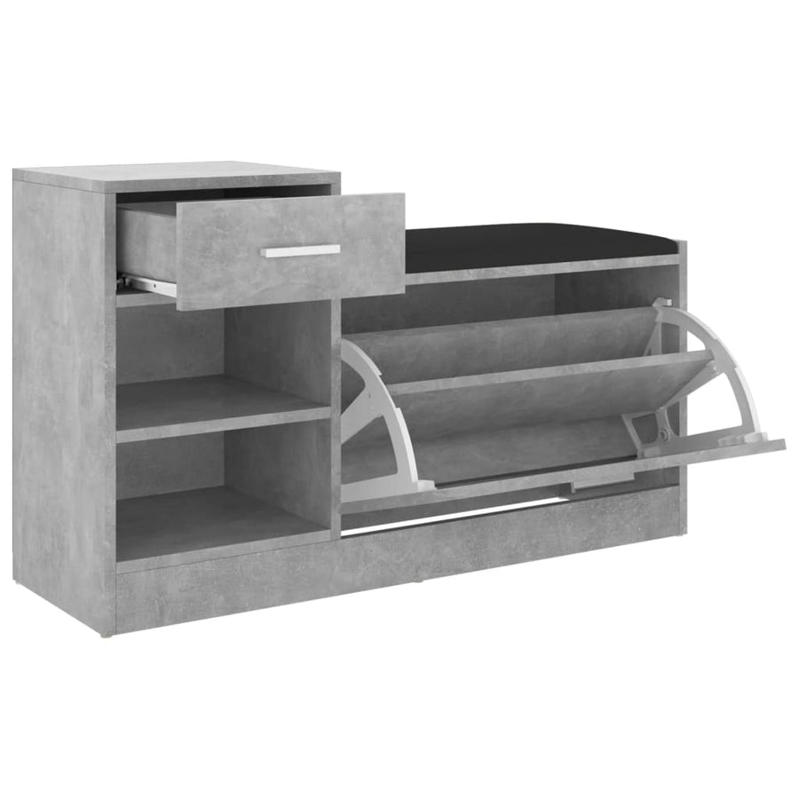 Schoenenbank 94,5x31x57 cm spaanplaat betongrijs Betongrijs