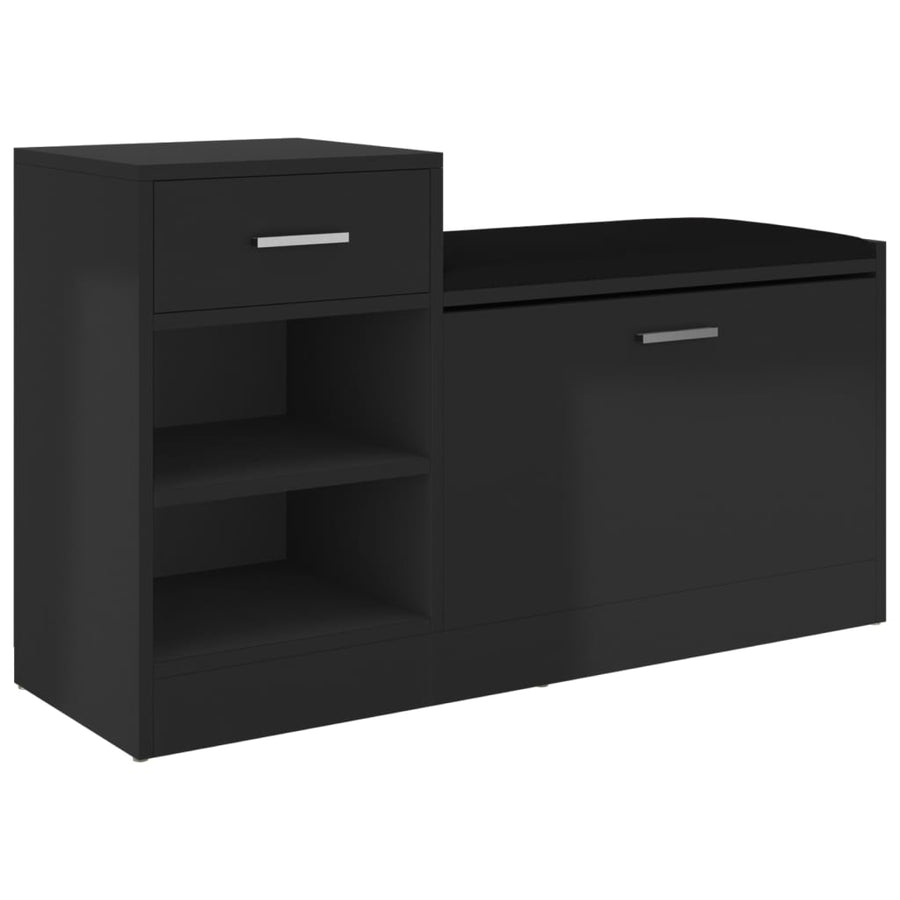 Schoenenbank 94,5x31x57 cm spaanplaat hoogglans zwart Hoogglans zwart