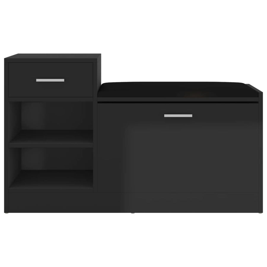 Schoenenbank 94,5x31x57 cm spaanplaat hoogglans zwart Hoogglans zwart
