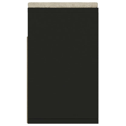 Schoenenbank Met Kussen 04X30X49 Cm Spaanplaat Zwart
