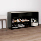 Schoenenbank 104x30x49 cm bewerkt hout zwart