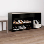 Schoenenbank 104x30x49 cm bewerkt hout zwart
