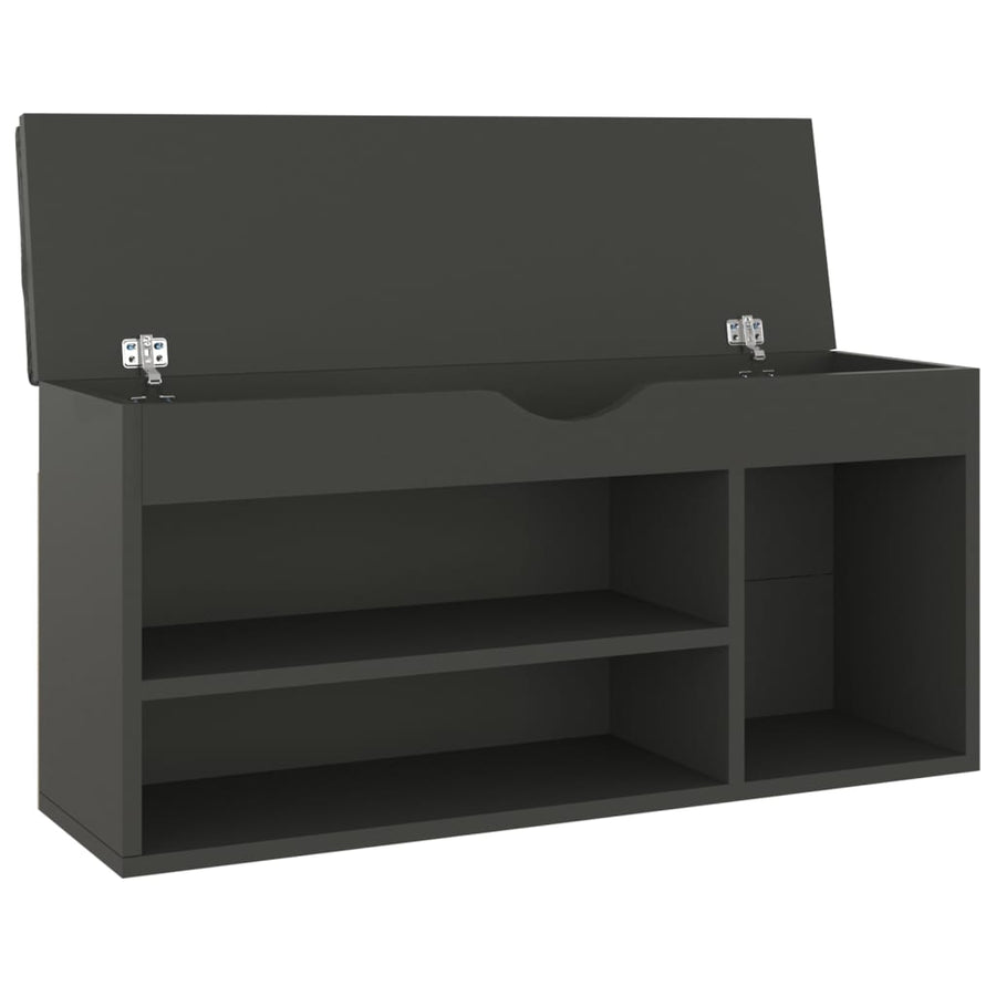 Schoenenbank met kussen 104x30x49 cm spaanplaat grijs Grijs