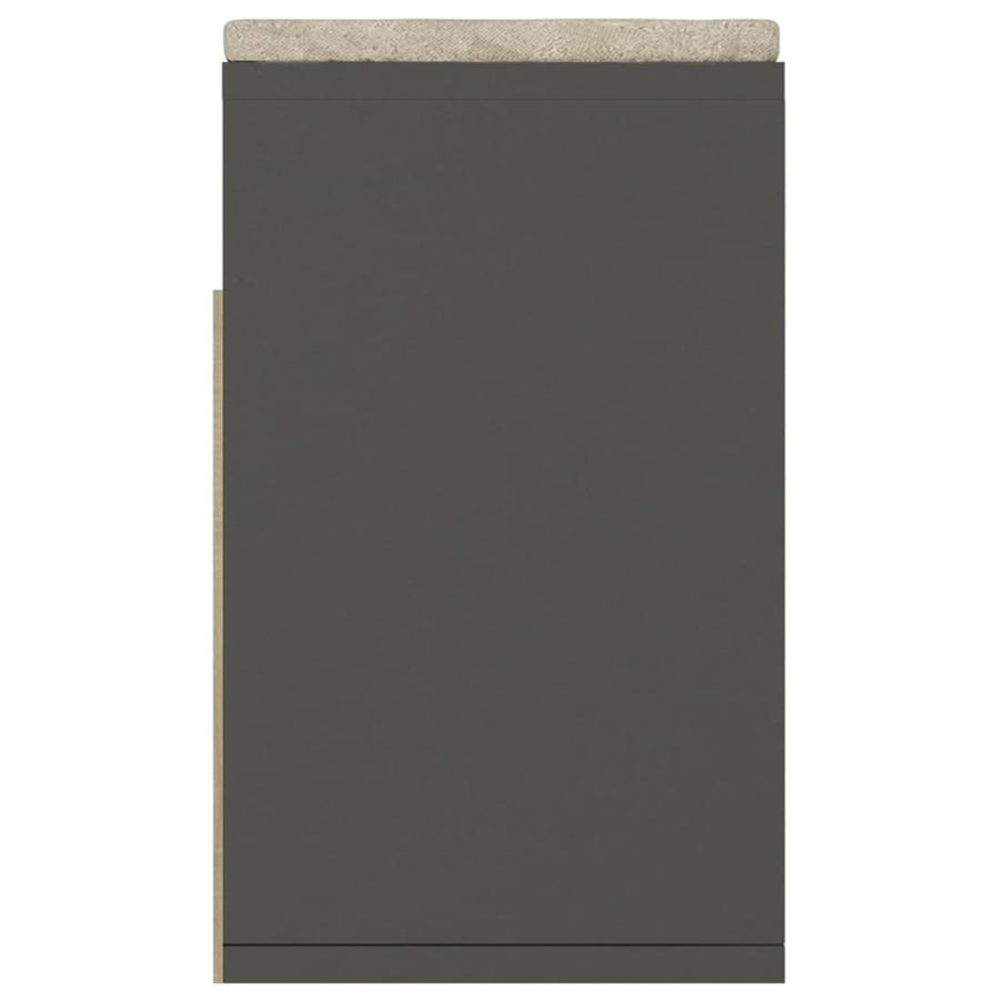 Schoenenbank met kussen 104x30x49 cm spaanplaat grijs Grijs