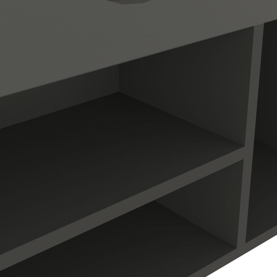 Schoenenbank met kussen 104x30x49 cm spaanplaat grijs Grijs