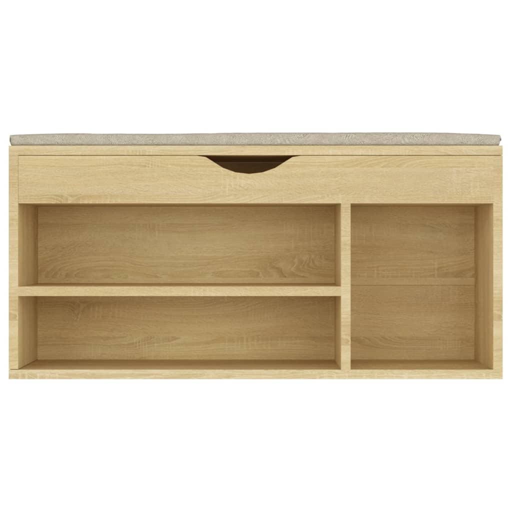 Schoenenbank Met Kussen 04X30X49 Cm Spaanplaat Sonoma eiken