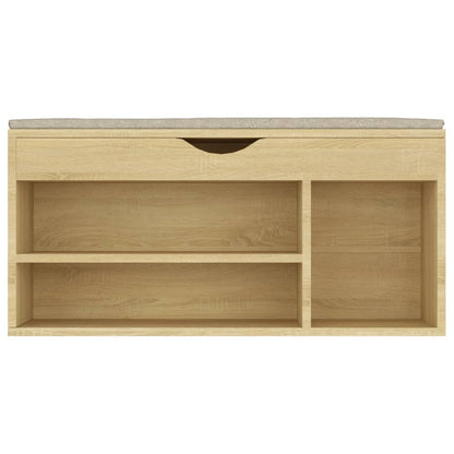 Schoenenbank Met Kussen 04X30X49 Cm Spaanplaat Sonoma eiken