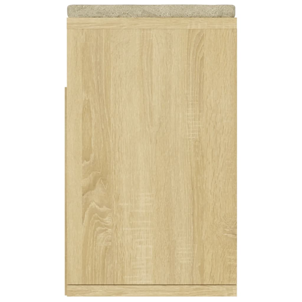 Schoenenbank Met Kussen 04X30X49 Cm Spaanplaat Sonoma eiken