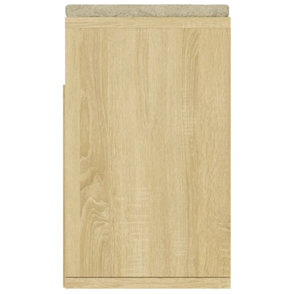 Schoenenbank Met Kussen 04X30X49 Cm Spaanplaat Sonoma eiken