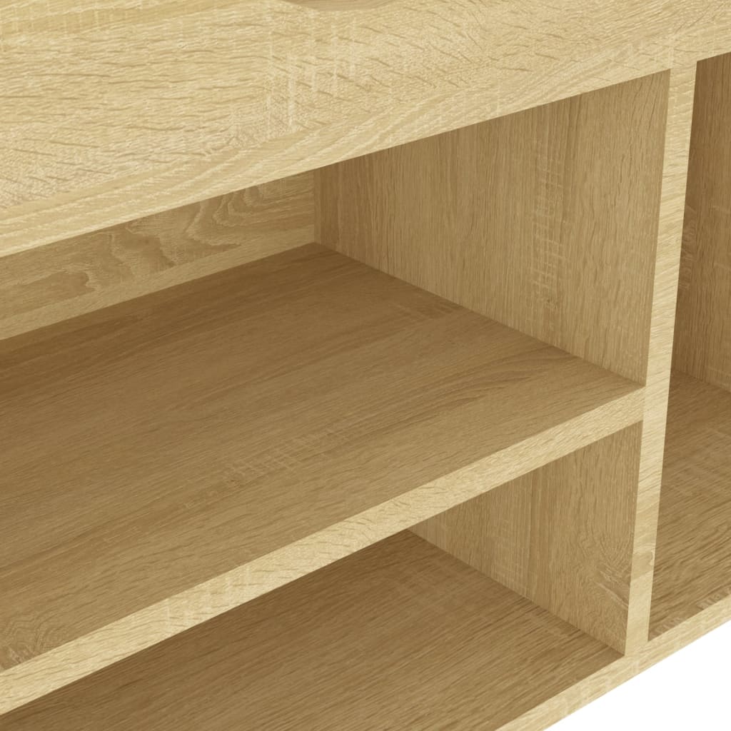 Schoenenbank Met Kussen 04X30X49 Cm Spaanplaat Sonoma eiken