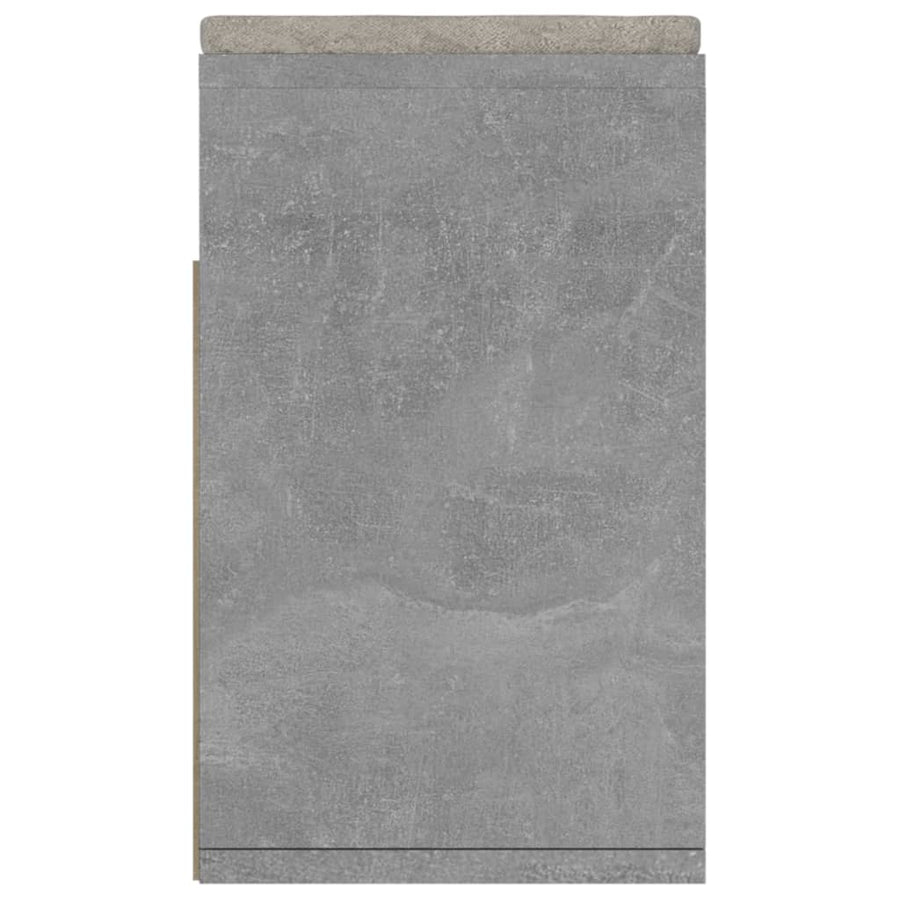 Schoenenbank met kussen 104x30x49 cm spaanplaat betongrijs Betongrijs
