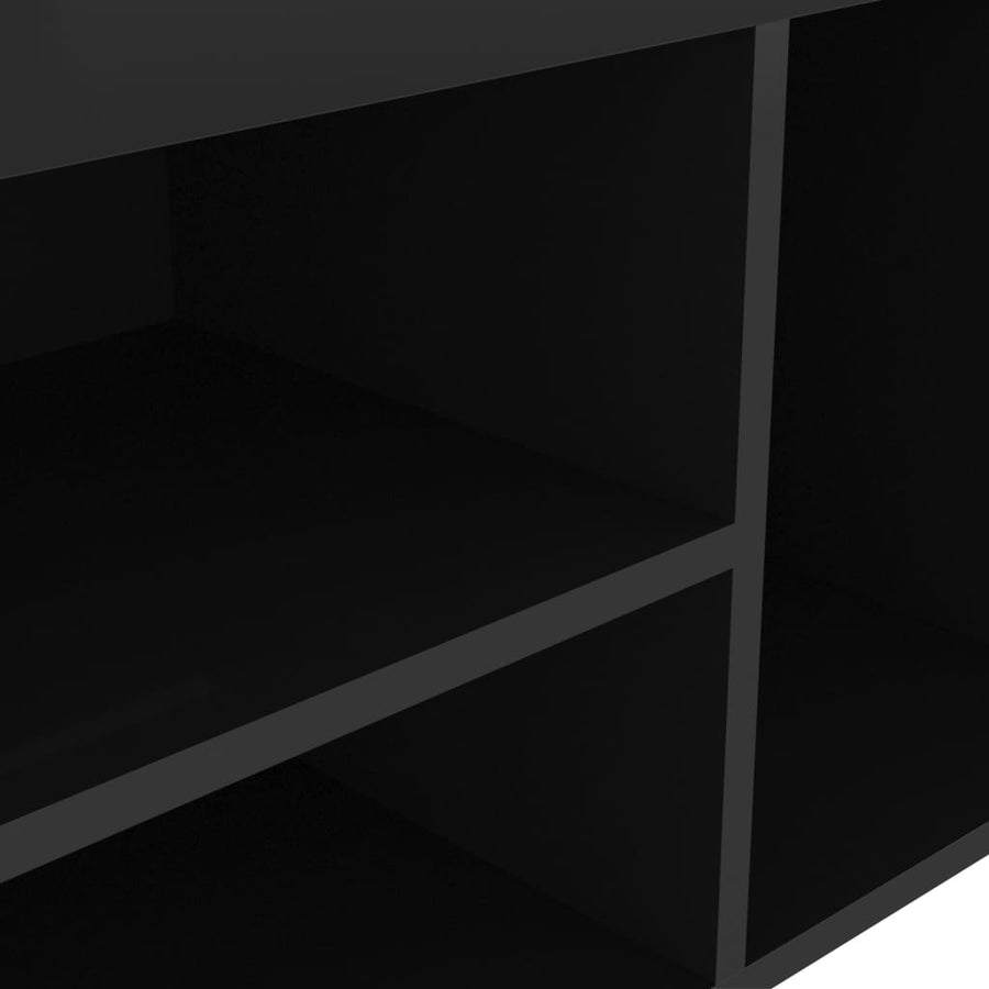 Schoenenbank Met Kussen 80X30X47 Cm Spaanplaat Hoogglans zwart