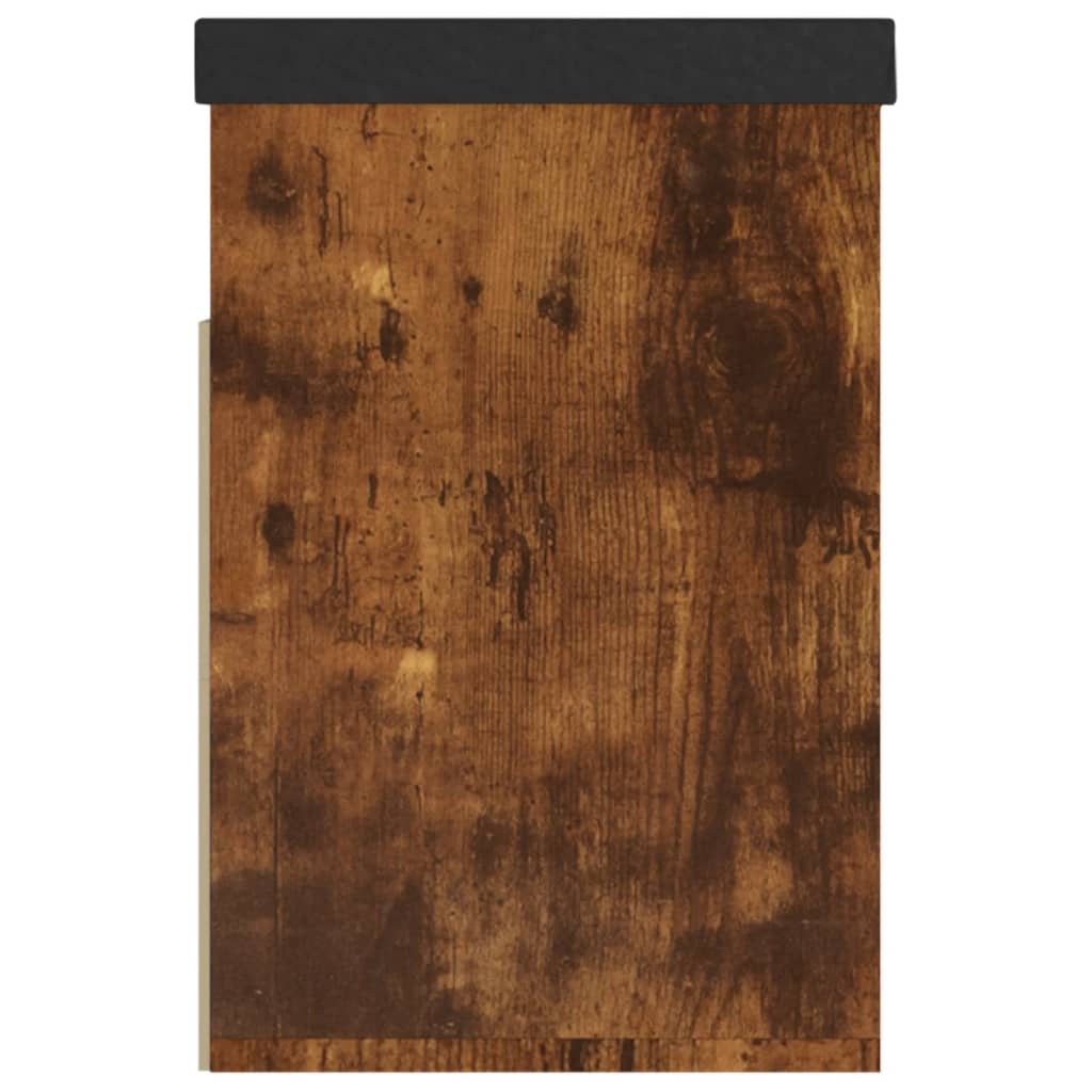 Schoenenbank Met Kussen 80X30X47 Cm Spaanplaat Gerookt eiken