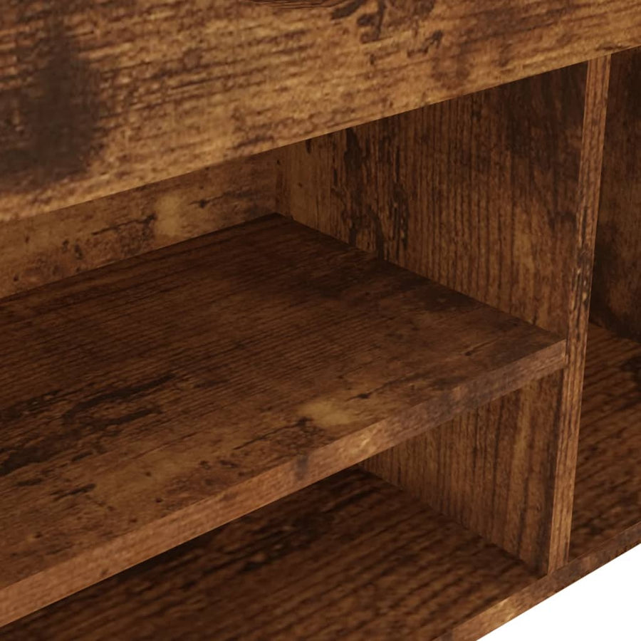 Schoenenbank Met Kussen 80X30X47 Cm Spaanplaat Gerookt eiken