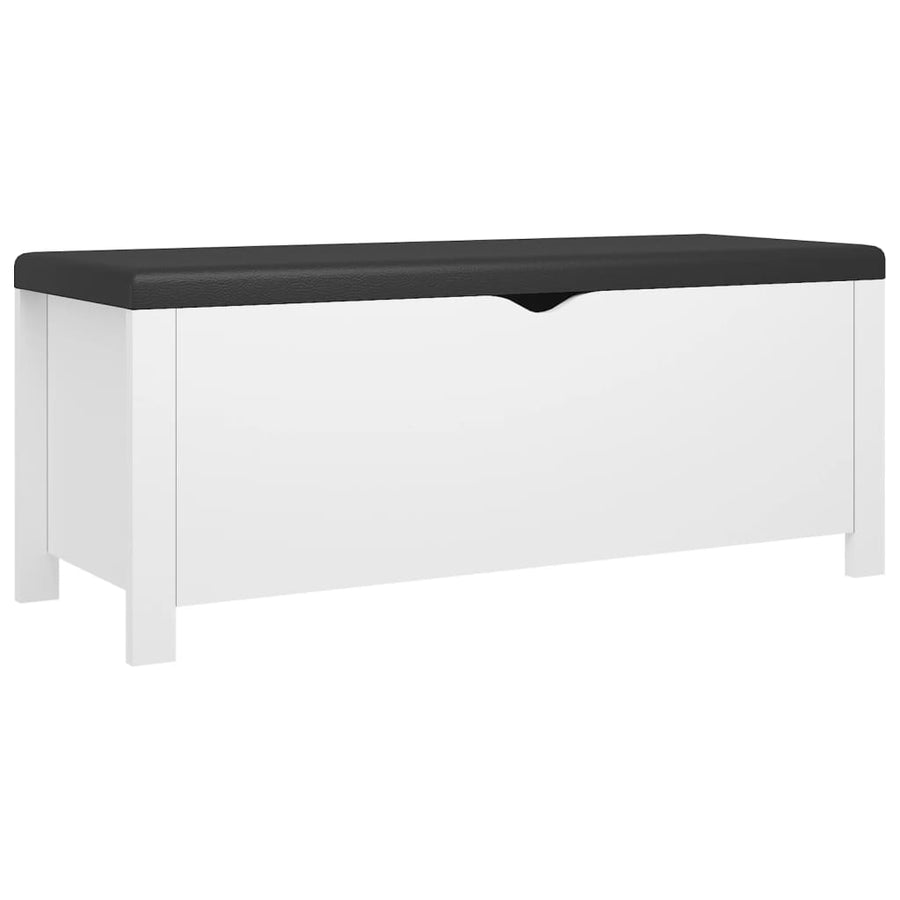 Opbergbox met kussen 105x40x45 cm bewerkt hout wit