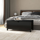 Storage Box With Cushion 105X40X45 Cm Treated Wood Black