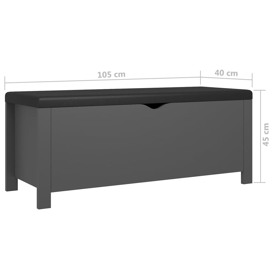 Opbergbox Met Kussen 05X40X45 Cm Spaanplaat Grijs