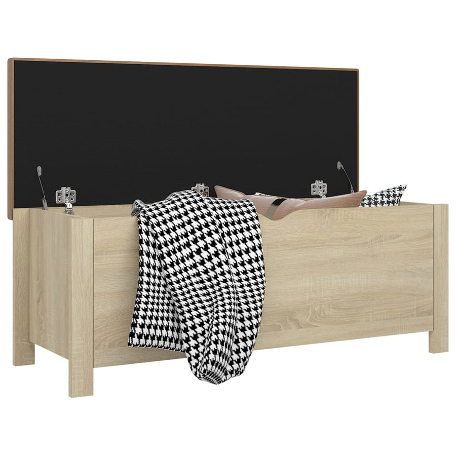 Opbergbox Met Kussen 105X40X45Cm Bewerkt Hout Kleur Sonoma eiken