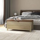 Opbergbox met kussen 105x40x45 cm sonoma eiken