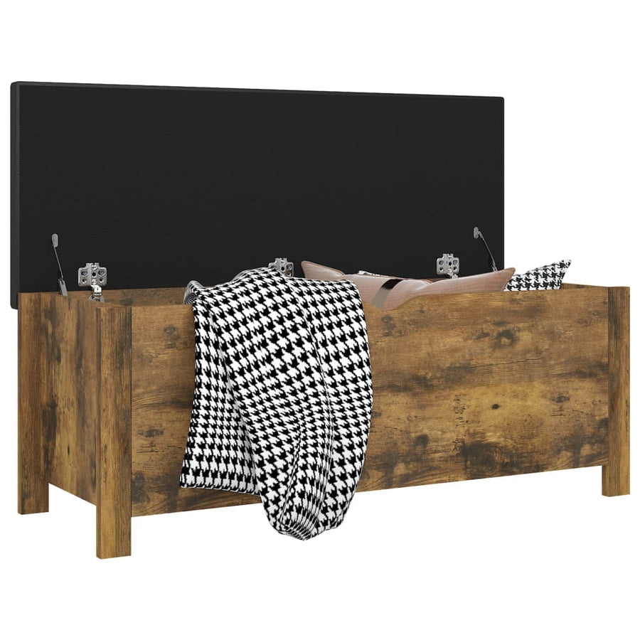 Opbergbox Met Kussen 105X40X45 Cm Bewerkt Hout Gerookt eiken